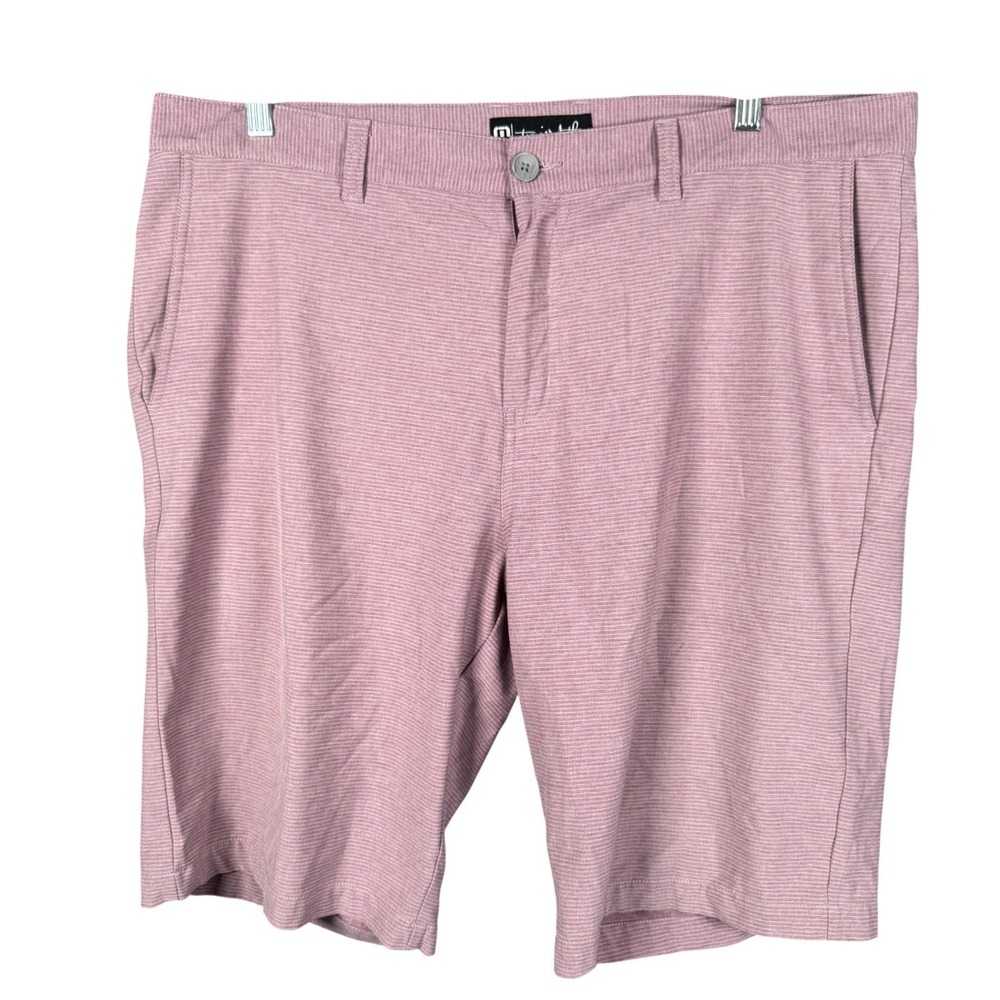 Travis Mathew Mens Sz‎ 40 Mauve Stripe Performance Golf Chino Shorts 10"